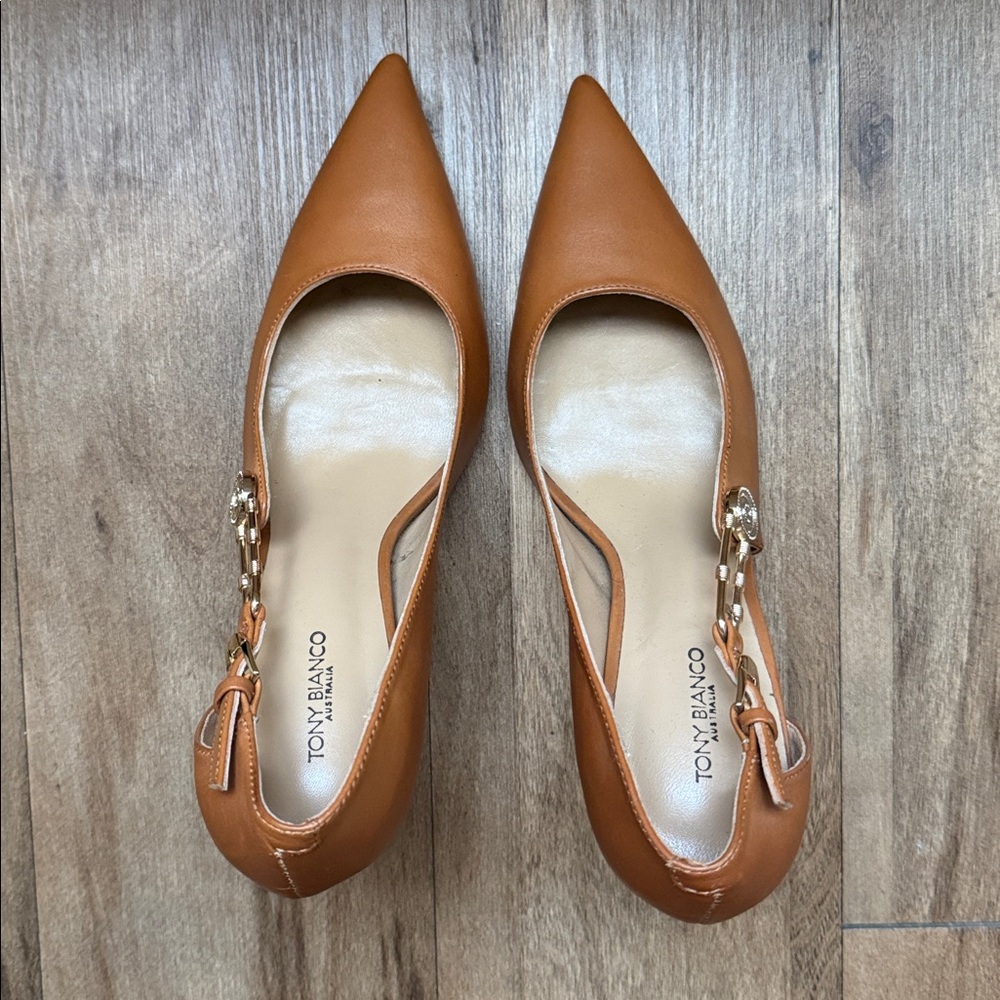 Tony Bianco Caramel Brown Heels - Picture 6 of 7